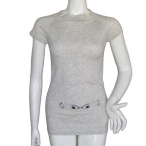 WILLI SMITH Tunic/Top, S, Gray, Short sleeves, Accent Hardware, Long body